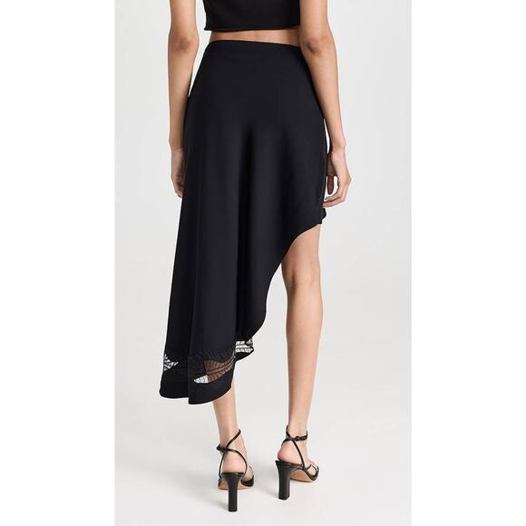 ALC Dixie Asymmetrical Flounce Hem Skirt in Black 6 - Picture 3 of 4